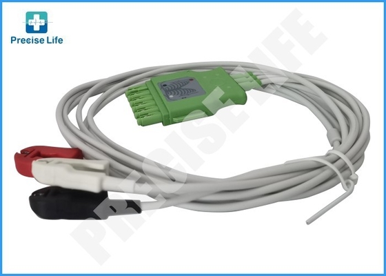 Drager MP03402 ECG cable 3-lead single-pin connector IEC2 color code 1m length