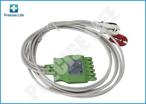 Drager MP03402 ECG cable 3-lead single-pin connector IEC2 color code 1m length
