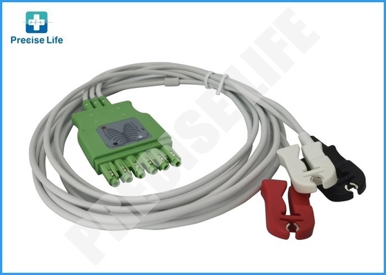Drager MP03402 ECG cable 3-lead single-pin connector IEC2 color code 1m length